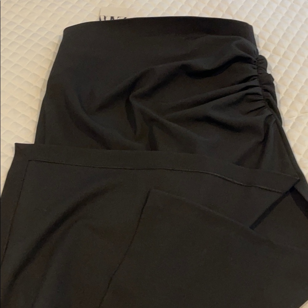 ZARA HIGH RISE SIDE SLIT MIDI SKIRT